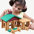 90 Set, 3 4 5 6 Wondertoys Pieces Classic Wood Cabin Logs Building Log Toy for Children, Farm House Construction