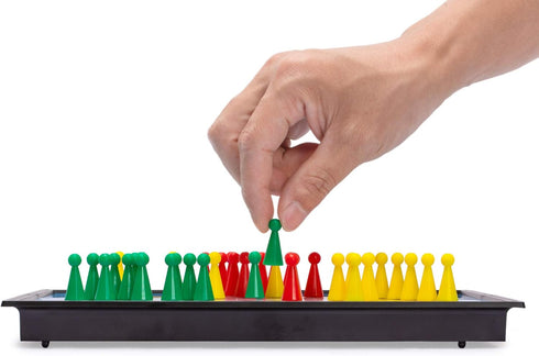 Yellow Mountain Imports Magnetic Chinese Checkers Halma Travel Set, 9.8 Inches - Folding Portable Board Game