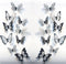 Butterfly Wall Stickers Decal - 36 PCS 3D Black and White Butterfly Stickers with Adhesive for Baby Kids Bedroom