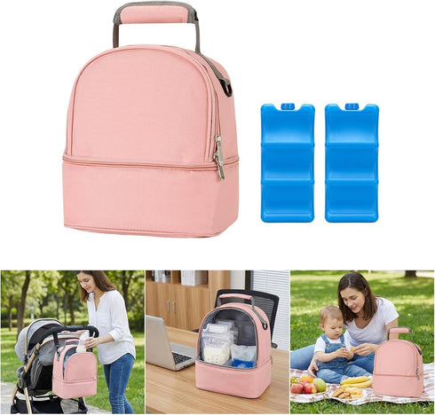 WTWU Backpack Portable Insulated Breast Milk Storage Keeps Milk Freshing for Nursing Moms Large Capacity Compartments