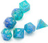 7-Die RPG Blue DND Dice Set, Resin D&D Polyhedral Glitter Dice Set for Tabletop Role Playing Game
