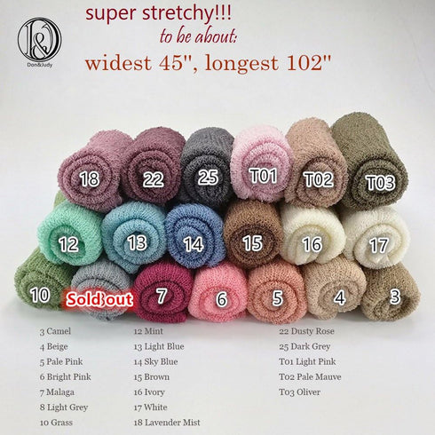 Newborn Props Stretch Wraps | Swaddle Blankets for Infant Baby Photo Shoot Accessory