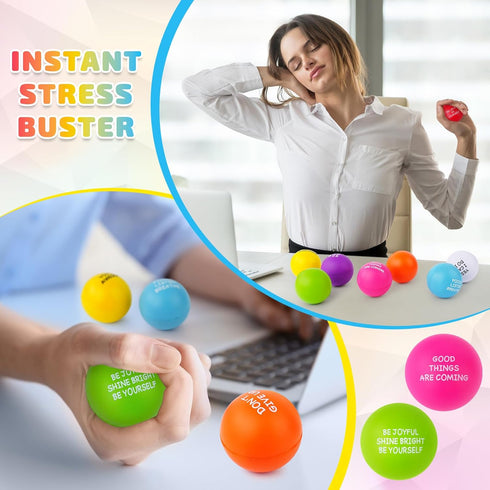 8PCS SHQDD Stress Balls for Adults, Foam Stress Relief Toys for Kids & Adults, Bulk Squeeze Balls for Office Relief