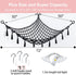 Yewiwin Hammock Hammock (Black(55"*55"*72")) Stuffed Animal Net or with Light, Macrame Hanging Net for Stuffed Animal