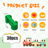 30 Pack 3+ Wooden Train Track Accessories, Pcs Colorful Dog Bone Track Connectors, Compatible with All Train Track