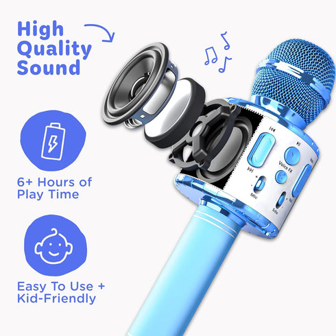 Move2Play 2, 3, 4, 5, 6+ , Kids Karaoke Microphone | Includes Pre-Loaded Songs & Bluetooth | Kids Birthday Party Gift |