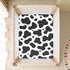 CZXW 52" 28" Cow Print Black White Crib Sheets Fitted x Natural Cotton Soft & Breathable for Baby Crib Mattress