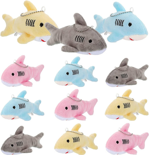Mini Stuffed Animal Soft Shark Plush Toys, 4.7 Inch Tiny Ocean Animal Party Favors for Kids
