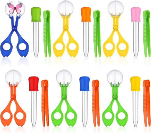 18 Pieces Fine Motor Skill Toys, 6 Handy Scoopers, 6 Jumbo Tweezers, 6 Rubber Tipped Droppers for Science Learning