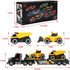 3 4 5 6+ Construction Semi Trailer Truck Toy, Large Flatbed Truck Carrier with Excavator and Dump Vehicle, Lights