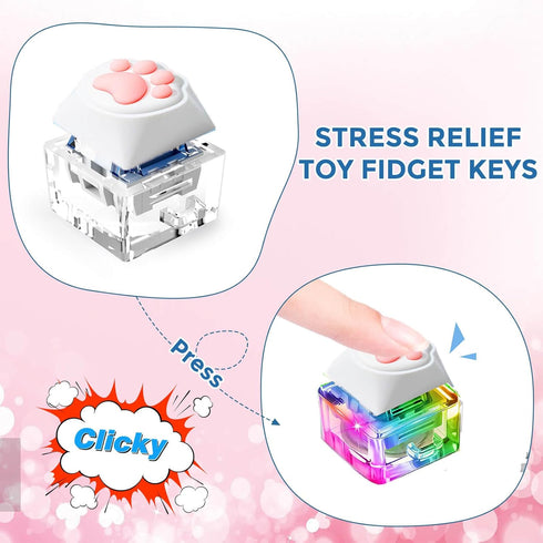 Sensory Fidget Keychain - Stress Relief Clicker for ADHD & Autism