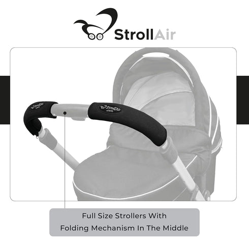 StrollAir Set of Two Universal Handle Sleeve Covers, Black, 9 Inch