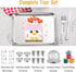 E-far Stainless Steel Kids Plates: 4 Pieces Mini Metal Dinner Dish Set, Non-Toxic & Dishwasher Safe