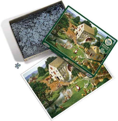 Cobble Hill 1000 Piece Puzzle - Four Star Mill with Sample Poster Included