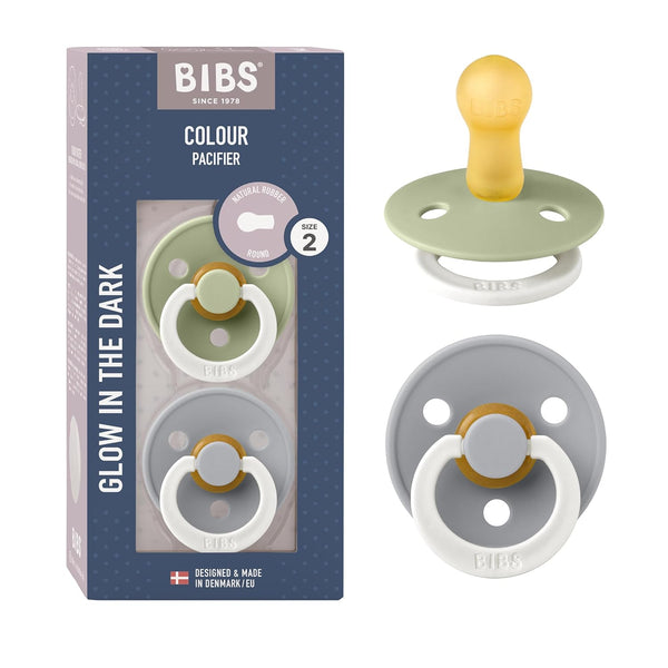 Bibs Pacifiers | Natural Rubber Baby Pacifier | Set of 2 BPA-Free