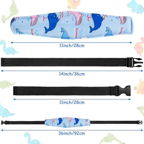 2 HESTYA Pcs Carseat Head Support Toddler, Stroller Seat Headrest for Sleeping Traveling, Neck Relief Headband Strap