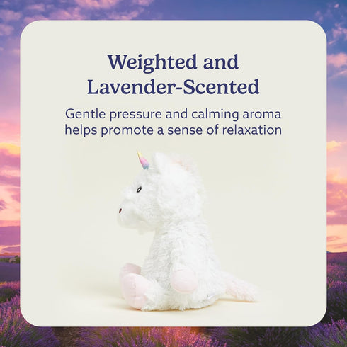 warmies Microwavable & Weighted Stuffed Animals, White Unicorn - Heated Stuffed Animal Plushie for Warmth & Comfort