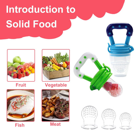 (3 6 90ML 2 Food Feeder Baby Fruit Feeder Pacifier Pcs) with Different Sized Silicone Pacifiers,Silicone Baby Food