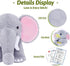 OUOZZZ 4 Set 14" 6.3" Elephant Stuffed Animal with Baby Elephants Interactive Plush Toy with Crinkly Ears, Rotating