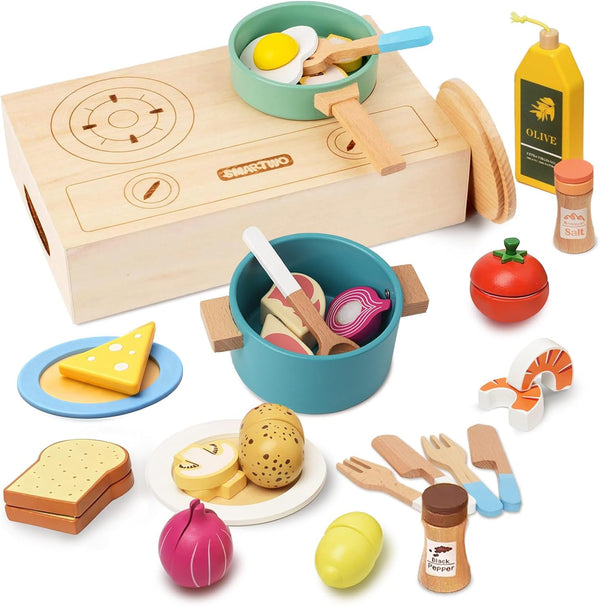 Wooden Kitchen Accessories Play Cooking Toys Set ,Play Pots and Pans Sets