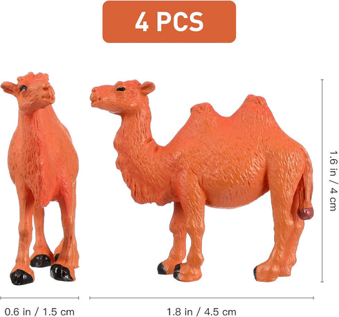 STOBOK Miniature Camel Models - Pack of 4 Camel Figurine Animal Desktop Ornaments
