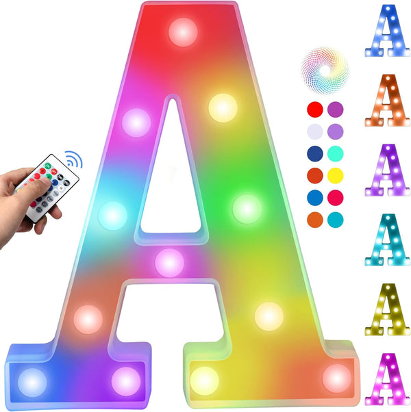 Foaky Upgraded Light Up Letters, Colorful Marquee Letters with Remote, Trendy Gifts for Girls, Birthday Party Decoration