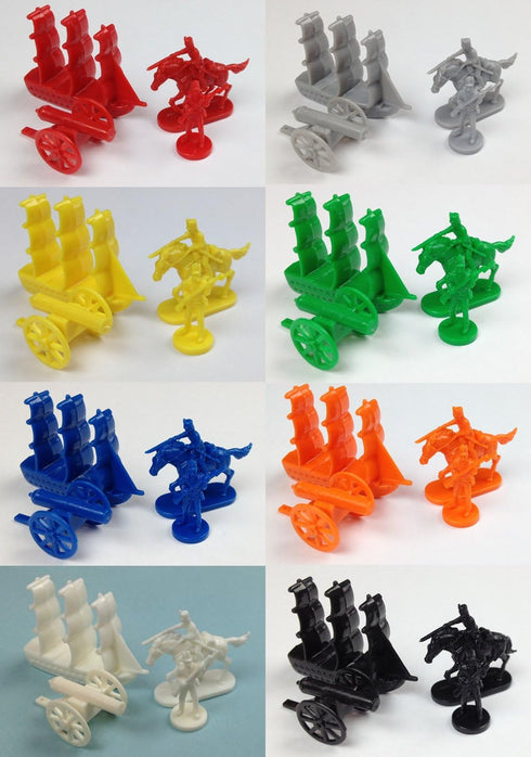 Napoleonic & Civil War Military Miniatures Set of Eight Colors: Plastic Toy Soldiers, Infantry, Cavalry, Artillery,