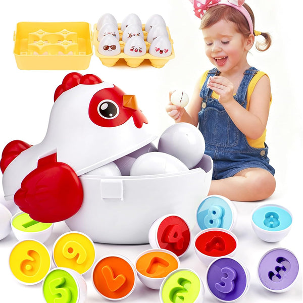 VROGTIK Easter Egg Matching Game, 24-Piece Easter Basket Stuffers for Kids, Color