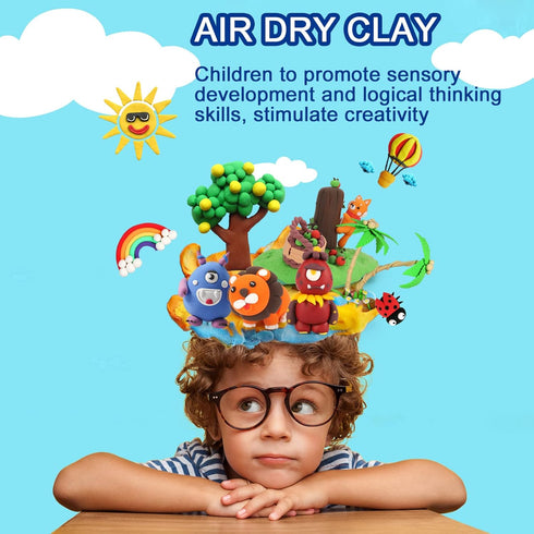 Air Dry Clay Kit, EDIFON Ultra Light Magic Modeling Clay with Tools, Safe and Non-Toxic, Ideal Gift for Kids (48 Colors)