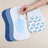 Gelisite 5 Pack Baby Burp Cloths, Soft Absorbent Towel, Unisex, Easy to Use, (Light Blue)