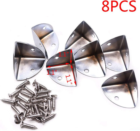 T Tulead Silver Corner Protectors, Pack of 8, 1.1"x1.1"x1.1" with Screws for Cabinet Edge Guard