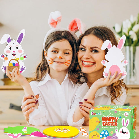 Garma Easter Craft Kit with 312 PCS Foam Stickers Set, Easter Eggs, Bunnies, Chicks Decorations for Kids Party Favors