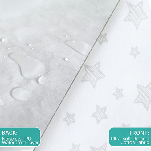 Pack 2 Pack,100% 38" 25" Waterproof n Play Fitted Sheets Cotton Mini Crib Mattress Cover Protector X Fits for Baby