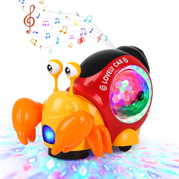 Electronic Luminous Crab Toy, Cute Crab Toys for Toddler Crawling Toy with
