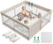 ZEEBABA Baby Playpen with Mat, Playpen for Babies and Toddlers, Small Baby