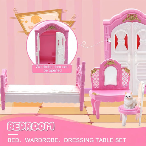 SwankyStyle 36Pcs Sets,Miniature 1:12 Dollhouse Furniture Scale Doll House Accessories and Furniture
