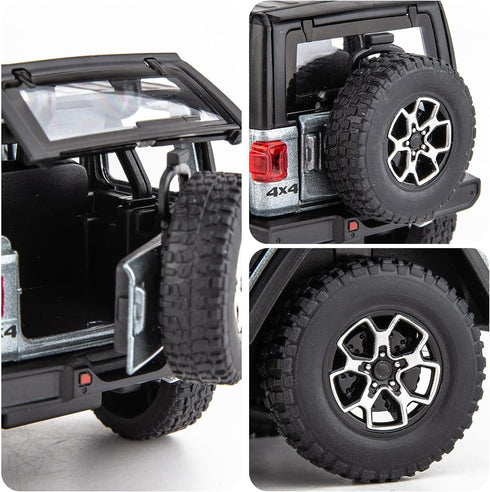 WAKAKAC 7 1/32 4-8 Compatible for Door Wrangler Toy Car Die-cast Pull Back Model Car with Sound and Light Toy Vehicle
