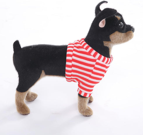 CU-MATE 10 inch Doberman Pinscher Dog Stuffed Animal - Black and Tan Lifelike Plush Toy Gift