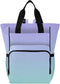 MCHIVER Purple Green Gradient Diaper Bag Backpack Large Capacity Baby Bags with Insulated