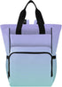 MCHIVER Purple Green Gradient Diaper Bag Backpack Large Capacity Baby Bags with Insulated