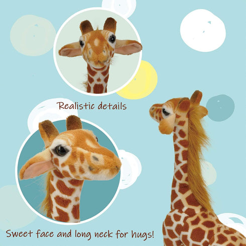 Linzy Toys Jared The Giraffe, 22'' Standing High, Real Life Plush Giraffe Soft Toy