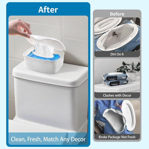 Eiszhjk Wipes Dispenser Compatible with Cottonelle Flushable, Refillable Wet Wipes Container, Wipe Holder Keeps Wet
