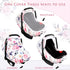 Floral Infant Car Seat Canopy with Peep Windows and Breathable Mesh, Kick-Proof, Soft Stretchy Baby Car Seat Cover