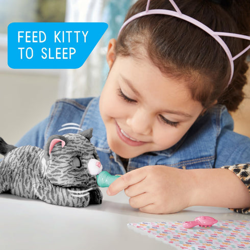 furReal Newborns Kitty Interactive Pet - Small Plush Stuffed Animal Cat with Sounds and Movement for Kids