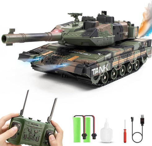 RC Tank that Shoots for Kids - 2.4Ghz Remote Control Army Tank