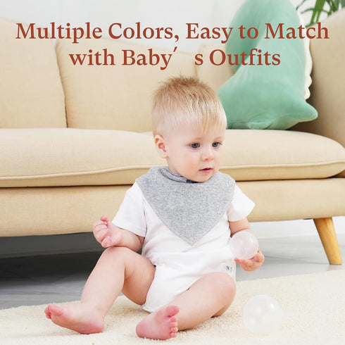 10-Pack Soft Absorbent Baby Bandana Bibs - for Teething & Feeding