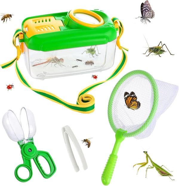 Kids Bug Habitat Outdoor Explorer Kit, 4Pcs, Green, for Ages 3-8