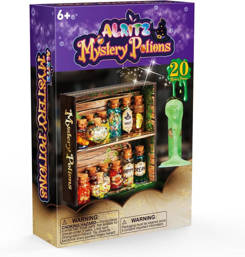 20 6 7 8 9 10 11+ Alritz Mystery Potion Kits for Kids, Magic Mix Witch Potion Bottles, Happy Birthday Party Craft