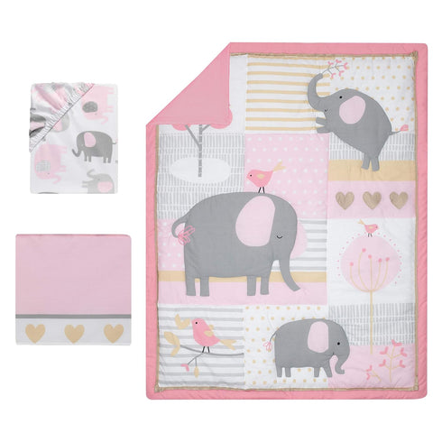 Bedtime Originals 3-Piece Set, (Pack 1) Eloise Crib Bedding Pink