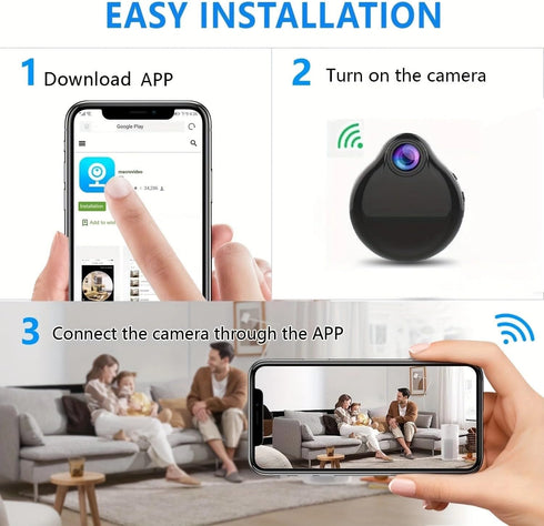 Generic 2026 1080P Upgraded Baby Security Camera, HD Mini Nanny Cam for Home with Night Vision, WiFi Indoor/Outdoor